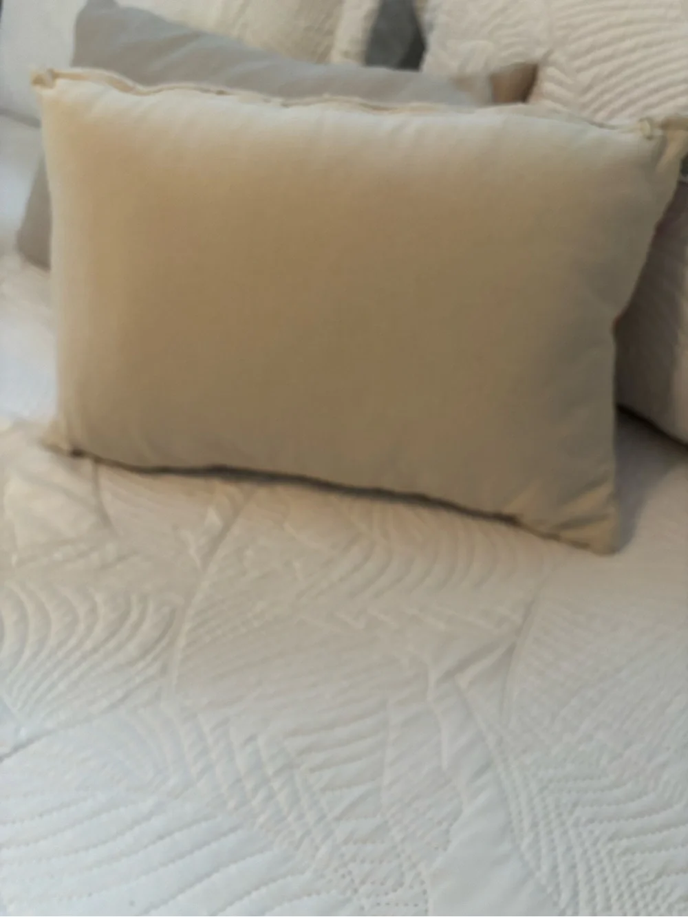 Cream and Red Striped Decorative Pillow